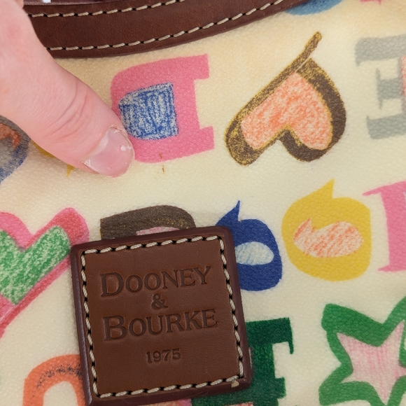 Dooney & Bourke Graffiti Rainbow Monogram Crescent Shoulder Bag - Picture 4 of 12